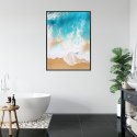 Plakat Wieloczęściowy Turkusowa Fala Morska I Tropikalna Piaszczysta Plaża Rama Aluminiowa Kolor Czarny