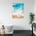Plakat Wieloczęściowy Turkusowa Fala Morska I Tropikalna Piaszczysta Plaża Rama Aluminiowa Kolor Czarny