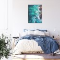 Plakat Wieloczęściowy Turkusowe Fale Oceanu Rozbijające Się O Skały Rama Aluminiowa Kolor Czarny