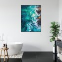 Plakat Wieloczęściowy Turkusowe Fale Oceanu Rozbijające Się O Skały Rama Aluminiowa Kolor Czarny