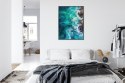 Plakat Wieloczęściowy Turkusowe Fale Oceanu Rozbijające Się O Skały Rama Aluminiowa Kolor Czarny