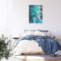 Plakat Wieloczęściowy Turkusowe Fale Oceanu Rozbijające Się O Skały Rama Aluminiowa Kolor Czarny