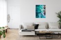 Plakat Wieloczęściowy Turkusowe Fale Oceanu Rozbijające Się O Skały Rama Aluminiowa Kolor Czarny