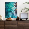 Plakat Wieloczęściowy Turkusowe Fale Oceanu Rozbijające Się O Skały Rama Aluminiowa Kolor Czarny