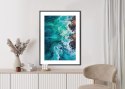 Plakat Wieloczęściowy Turkusowe Fale Oceanu Rozbijające Się O Skały Rama Aluminiowa Kolor Czarny