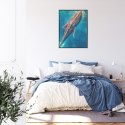 Plakat Wieloczęściowy Wieloryb Pływający W Błękitnym Oceanie Rama Aluminiowa Kolor Czarny