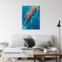 Plakat Wieloczęściowy Wieloryb Pływający W Błękitnym Oceanie Rama Aluminiowa Kolor Czarny