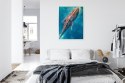 Plakat Wieloczęściowy Wieloryb Pływający W Błękitnym Oceanie Rama Aluminiowa Kolor Czarny