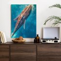 Plakat Wieloczęściowy Wieloryb Pływający W Błękitnym Oceanie Rama Aluminiowa Kolor Czarny