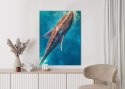 Plakat Wieloczęściowy Wieloryb Pływający W Błękitnym Oceanie Rama Aluminiowa Kolor Czarny