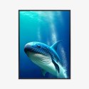 Plakat Wieloczęściowy Wieloryb W Głębi Oceanu Rama Aluminiowa Kolor Czarny