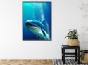 Plakat Wieloczęściowy Wieloryb W Głębi Oceanu Rama Aluminiowa Kolor Czarny