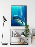 Plakat Wieloczęściowy Wieloryb W Głębi Oceanu Rama Aluminiowa Kolor Czarny