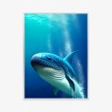 Plakat Wieloczęściowy Wieloryb W Głębi Oceanu Rama Aluminiowa Kolor Czarny