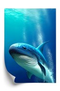 Plakat Wieloczęściowy Wieloryb W Głębi Oceanu Rama Aluminiowa Kolor Czarny