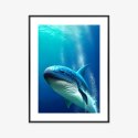 Plakat Wieloczęściowy Wieloryb W Głębi Oceanu Rama Aluminiowa Kolor Czarny