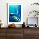Plakat Wieloczęściowy Wieloryb W Głębi Oceanu Rama Aluminiowa Kolor Czarny
