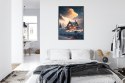 Plakat Wieloczęściowy Zimowy Krajobraz Drewniana Chatka W Górskiej Dolinie Rama Aluminiowa Kolor Czarny