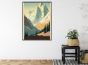 Plakat Wieloczęściowy Zimowy Krajobraz Z Alpami W Stylu Retro Rama Aluminiowa Kolor Czarny