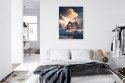 Plakat Wieloczęściowy Zimowy Krajobraz Drewniana Chatka W Górskiej Dolinie Rama Aluminiowa Kolor Czarny
