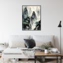 Plakat Wieloczęściowy W Stylu Japońskim Mglisty Poranek W Górach Rama Aluminiowa Kolor Czarny