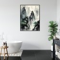 Plakat Wieloczęściowy W Stylu Japońskim Mglisty Poranek W Górach Rama Aluminiowa Kolor Czarny