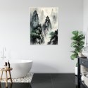 Plakat Wieloczęściowy W Stylu Japońskim Mglisty Poranek W Górach Rama Aluminiowa Kolor Czarny