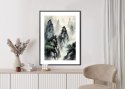 Plakat Wieloczęściowy W Stylu Japońskim Mglisty Poranek W Górach Rama Aluminiowa Kolor Czarny