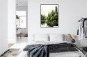 Plakat Wieloczęściowy Zielony Las Akwarelowy Krajobraz Rama Aluminiowa Kolor Czarny