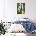 Plakat Wieloczęściowy Zielony Las W Słoneczny Poranek Rama Aluminiowa Kolor Czarny