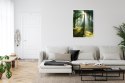 Plakat Wieloczęściowy Zielony Las W Słoneczny Poranek Rama Aluminiowa Kolor Czarny