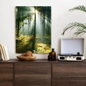 Plakat Wieloczęściowy Zielony Las W Słoneczny Poranek Rama Aluminiowa Kolor Czarny