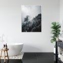 Plakat Wieloczęściowy Zimowy Krajobraz Lasu We Mgle Rama Aluminiowa Kolor Czarny