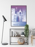 Plakat Wieloczęściowy Trip To New York Rama Aluminiowa Kolor Czarny