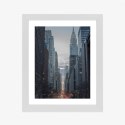 Plakat Wieloczęściowy Widok Na Ulicę 42 Na Manhattanie Rama Drewniana Z Passe-Partout Kolor Biały