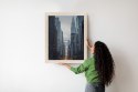 Plakat Wieloczęściowy Widok Na Ulicę 42 Na Manhattanie Rama Drewniana Z Passe-Partout Kolor Biały