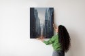 Plakat Wieloczęściowy Widok Na Ulicę 42 Na Manhattanie Rama Drewniana Z Passe-Partout Kolor Biały