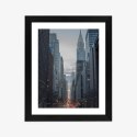 Plakat Wieloczęściowy Widok Na Ulicę 42 Na Manhattanie Rama Drewniana Z Passe-Partout Kolor Biały