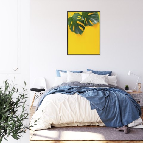 Plakat Wieloczęściowy Wielkie Liście Monstery Rama Aluminiowa Kolor Czarny Plakat Wieloczęściowy Wielkie Liście Monstery Rama Aluminiowa Kolor Czarny