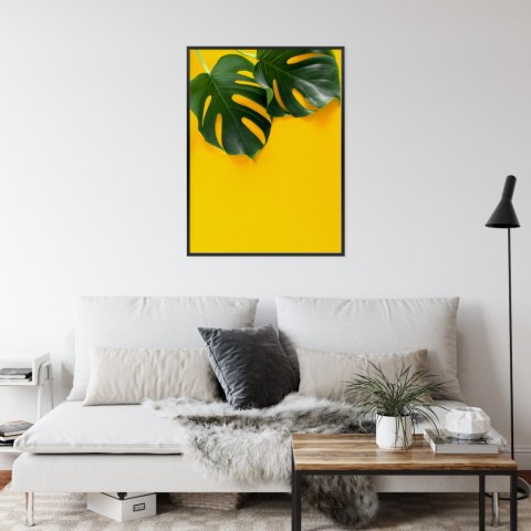 Plakat Wieloczęściowy Wielkie Liście Monstery Rama Aluminiowa Kolor Czarny Plakat Wieloczęściowy Wielkie Liście Monstery Rama Aluminiowa Kolor Czarny