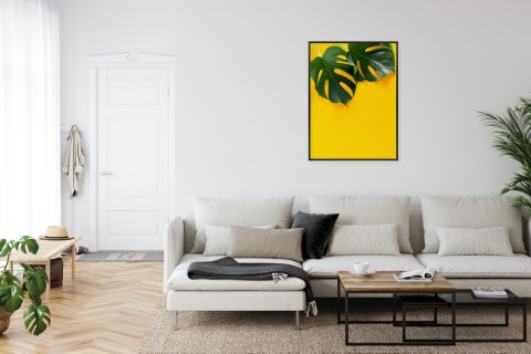 Plakat Wieloczęściowy Wielkie Liście Monstery Rama Aluminiowa Kolor Czarny Plakat Wieloczęściowy Wielkie Liście Monstery Rama Aluminiowa Kolor Czarny
