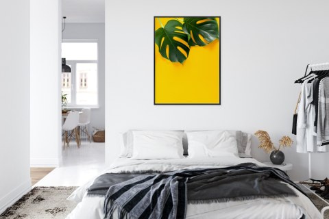 Plakat Wieloczęściowy Wielkie Liście Monstery Rama Aluminiowa Kolor Czarny Plakat Wieloczęściowy Wielkie Liście Monstery Rama Aluminiowa Kolor Czarny
