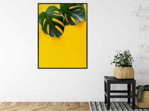 Plakat Wieloczęściowy Wielkie Liście Monstery Rama Aluminiowa Kolor Czarny Plakat Wieloczęściowy Wielkie Liście Monstery Rama Aluminiowa Kolor Czarny