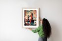 Plakat Wieloczęściowy Tower Bridge Abstrakcyjna Ilustracja Rama Drewniana Z Passe-Partout Kolor Naturalny