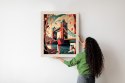 Plakat Wieloczęściowy Tower Bridge Abstrakcyjna Ilustracja Rama Drewniana Z Passe-Partout Kolor Naturalny