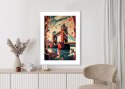 Plakat Wieloczęściowy Tower Bridge Abstrakcyjna Ilustracja Rama Drewniana Z Passe-Partout Kolor Naturalny