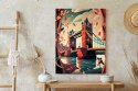Plakat Wieloczęściowy Tower Bridge Abstrakcyjna Ilustracja Rama Drewniana Z Passe-Partout Kolor Naturalny