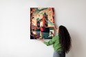 Plakat Wieloczęściowy Tower Bridge Abstrakcyjna Ilustracja Rama Drewniana Z Passe-Partout Kolor Naturalny