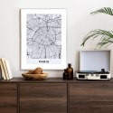 Plakat Wieloczęściowy Ulice Paryża Z Lotu Ptaka - Plan Rama Aluminiowa Z Passe-Partout Kolor Srebrny