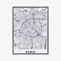 Plakat Wieloczęściowy Ulice Paryża Z Lotu Ptaka - Plan Rama Aluminiowa Z Passe-Partout Kolor Srebrny